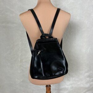 Longchamp Roseau Bamboo Toggle Black Leather Backpack Shoulder Bag